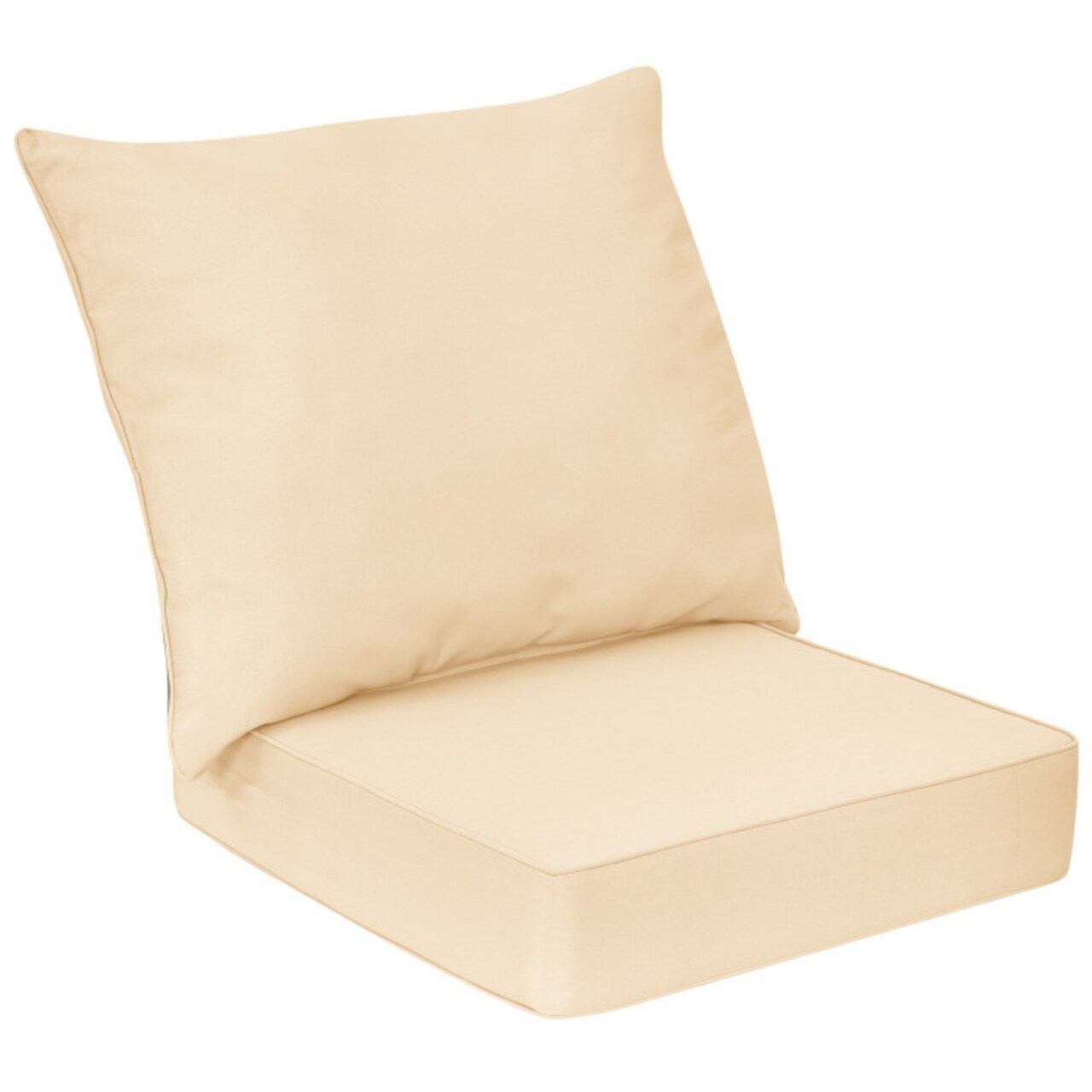 Outdoor Chair Cushion Set Seat And Back Cushion Polyester Thick Padded With Ties Removable Cover Patio